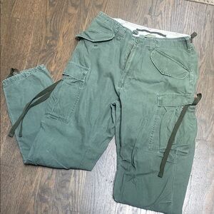 Green Cargo pants with Utility Design